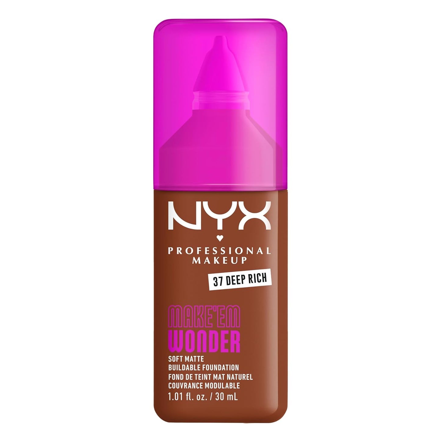 NYX Professional Makeup Liquid Foundation - 24HR Soft Matte Finish, Buildable Full Coverage | 12 Natural