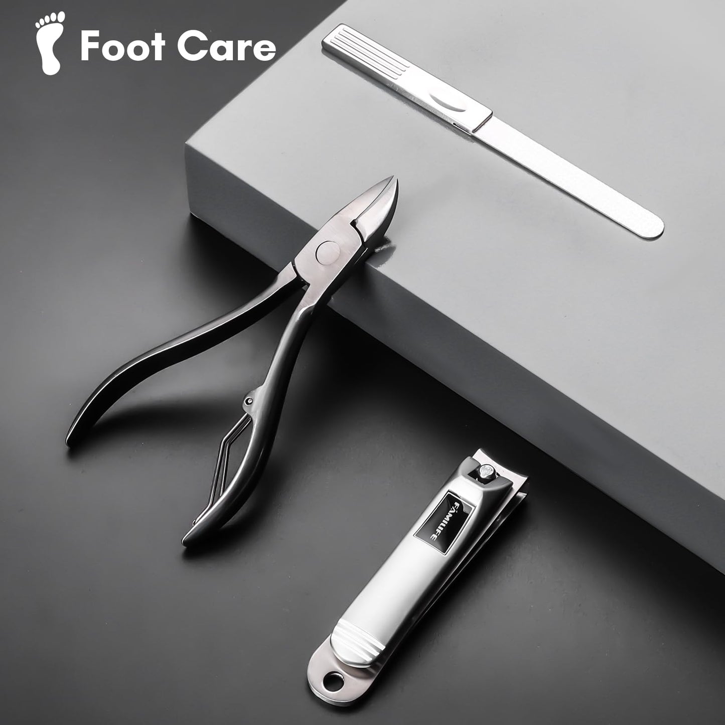 FAMILIFE Manicure Set, 11 in 1 Professional Manicure Kit Nail Clippers Set, Stainless Steel Pedicure Tools Toe Nail Kit, Men Grooming Tool with Portable Brown Leather Travel Case Gifts for Men Women