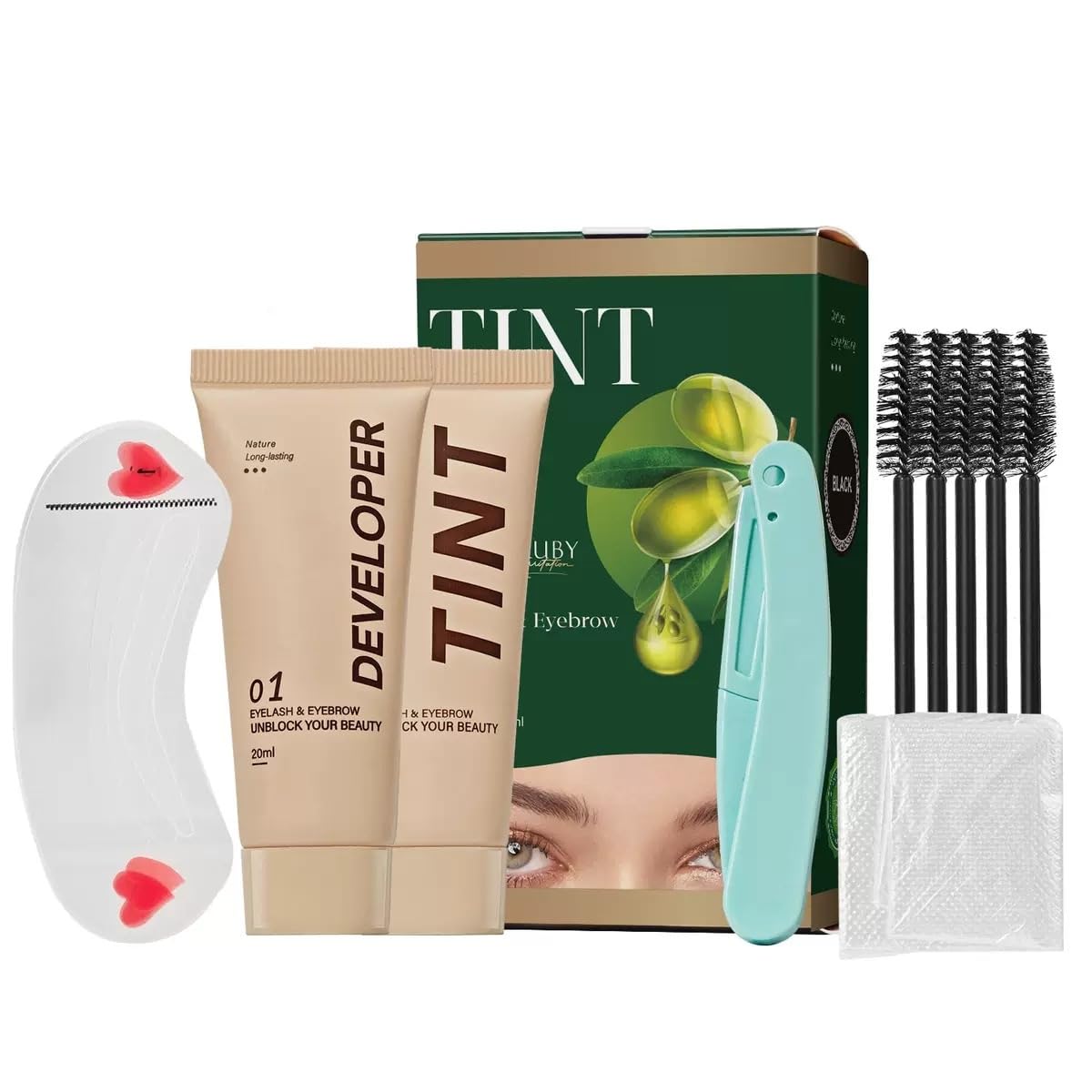 Black Lash & Brow Color Kit - Instant, Long-Lasting Eyelash & Eyebrow Coloring for Salon & DIY Home Use
