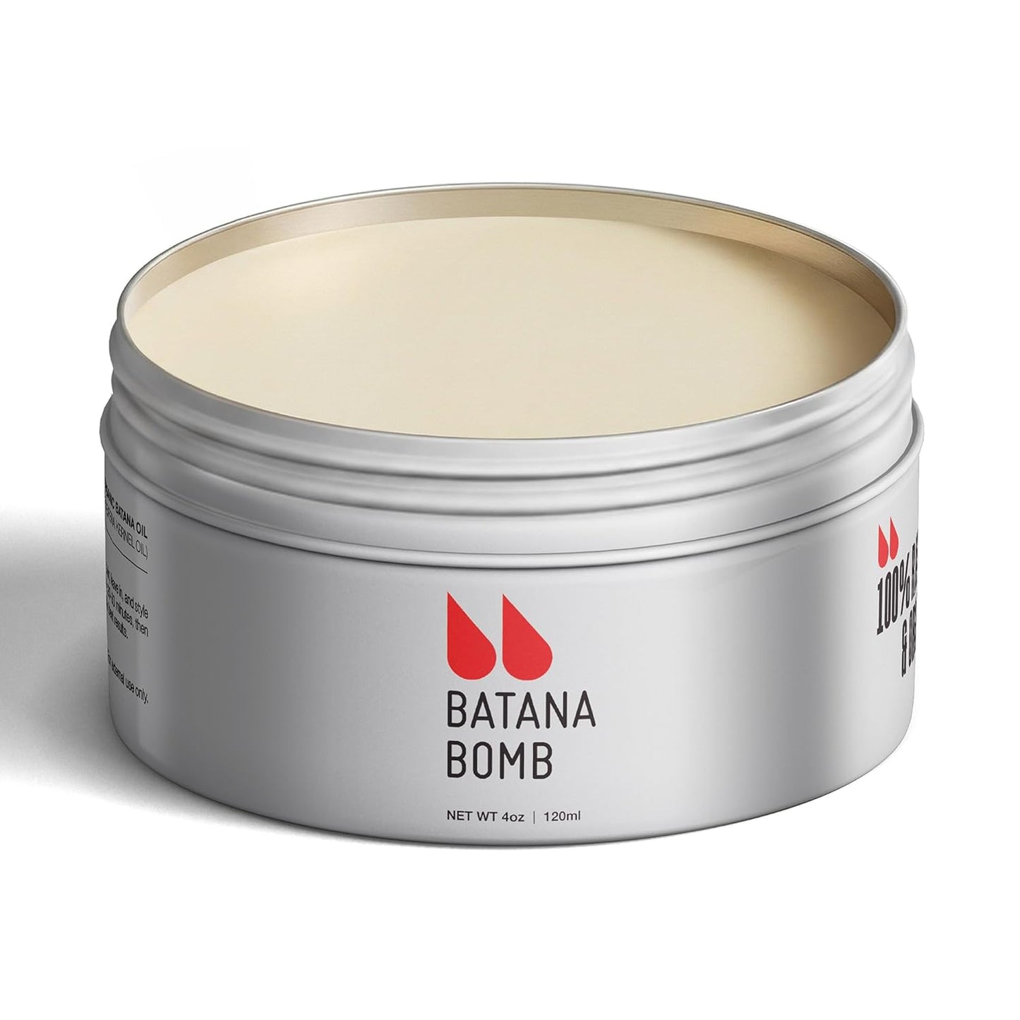 Beard Balm - Unscented Natural Beard Growth Conditioner for Men | 100% Pure Organic Batana Oil, 4 oz