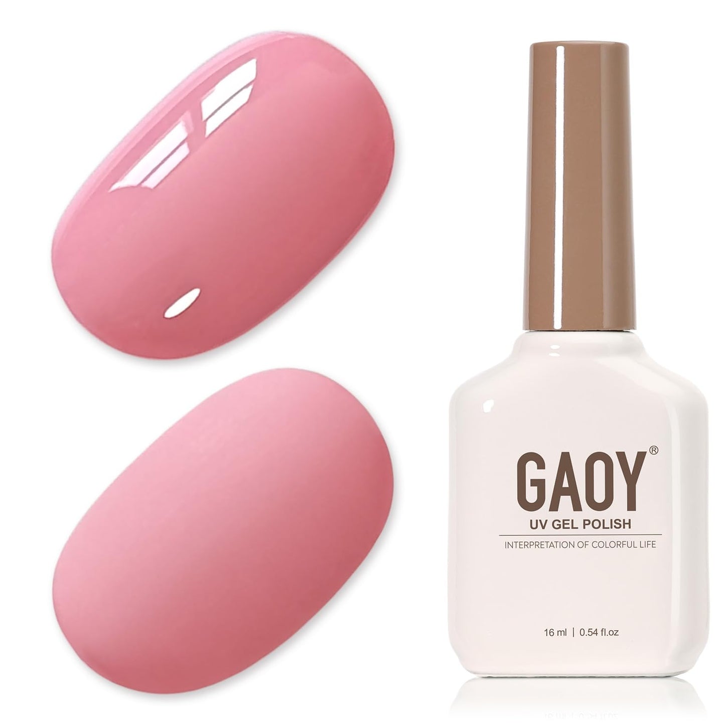 Sheer Light Pink Gel Nail Polish - 16ml UV Cure Jelly Milky White Peach for DIY Manicure & Pedicure