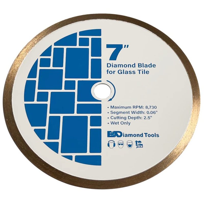 7" Diamond Saw Blades for Glass Mosaic, 5/8" Arbor
