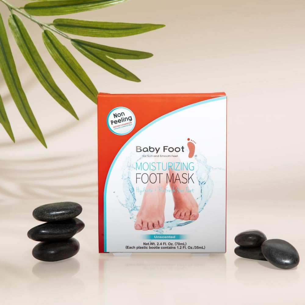 Hydrating Baby Foot Mask for Dry Cracked Feet - Moisturizing Treatment with Collagen & Hyaluronic Acid | 15-Minute Spa Care
