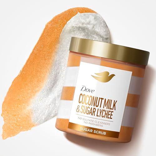 Dove Coconut & Lychee Sugar Body Scrub 15 oz - Exfoliating & Hydrating