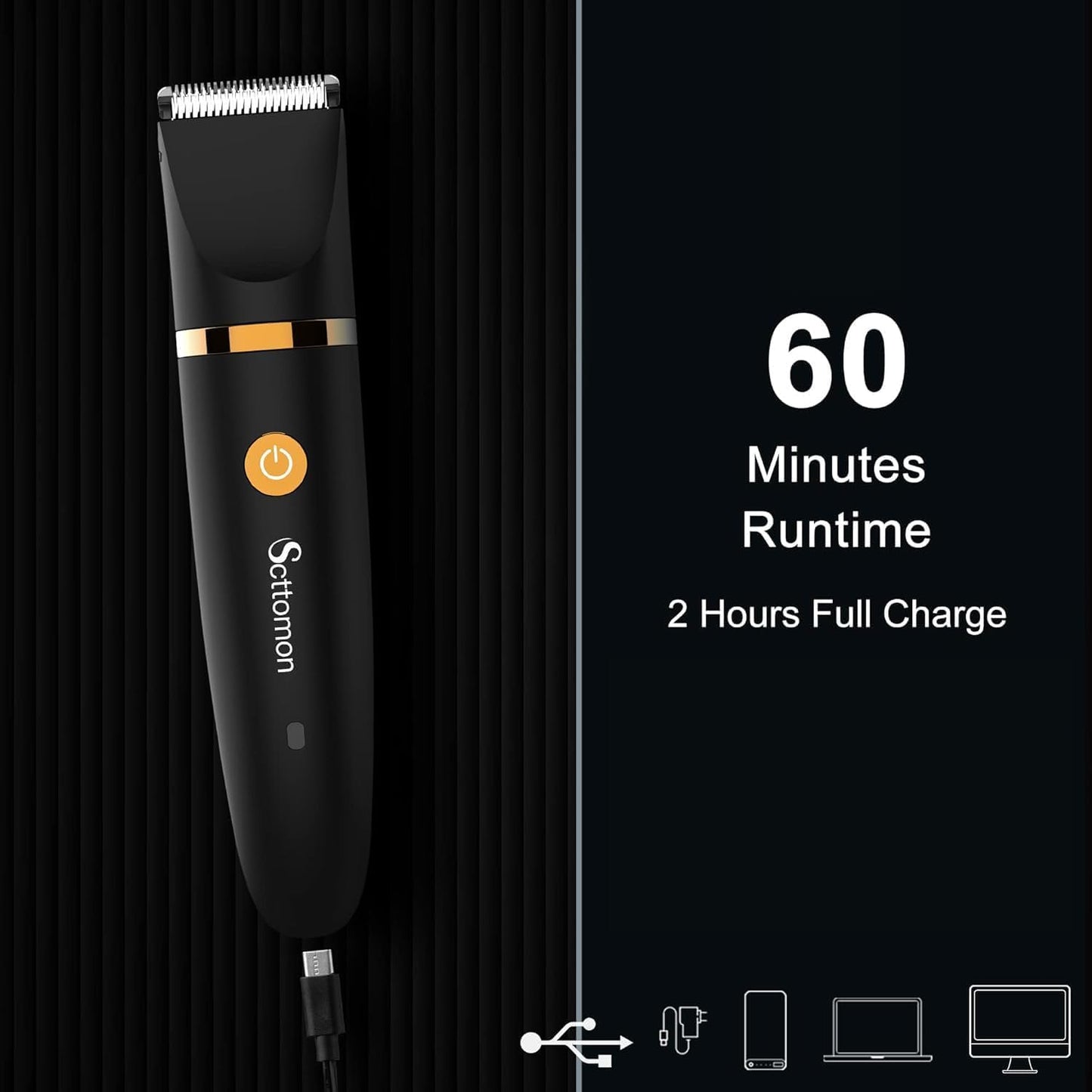 Scttomon Electric Groin Hair Trim Ball Trimmer for Men Body Shaver Below-The-Waist Groomer Nose Hair Trimmer Waterproof Cordless 3 in 1