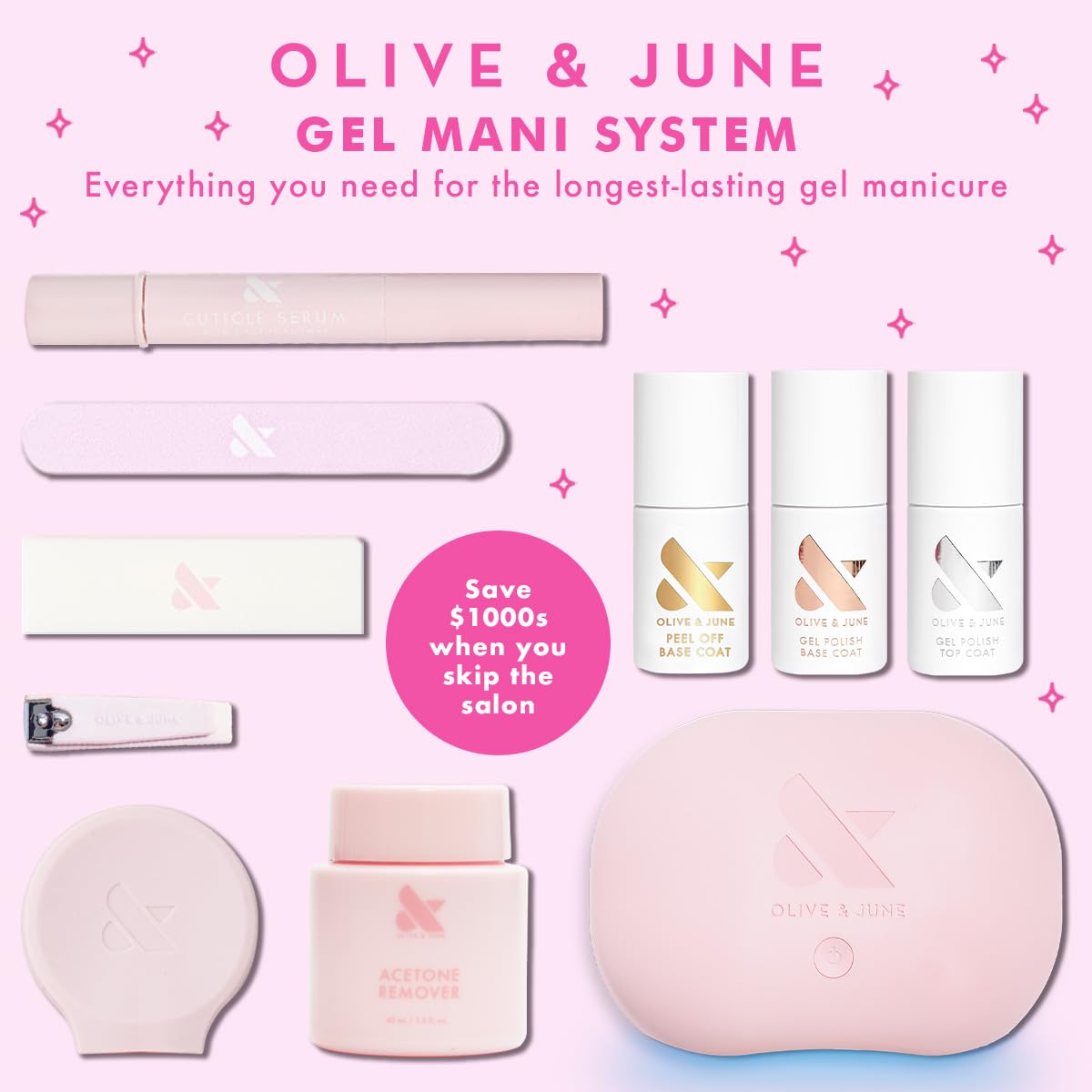 Olive & June Summer Gel Nail Polish - Hema Free, Long Lasting Formula | Boysenberry Glass, 21 Days Wear