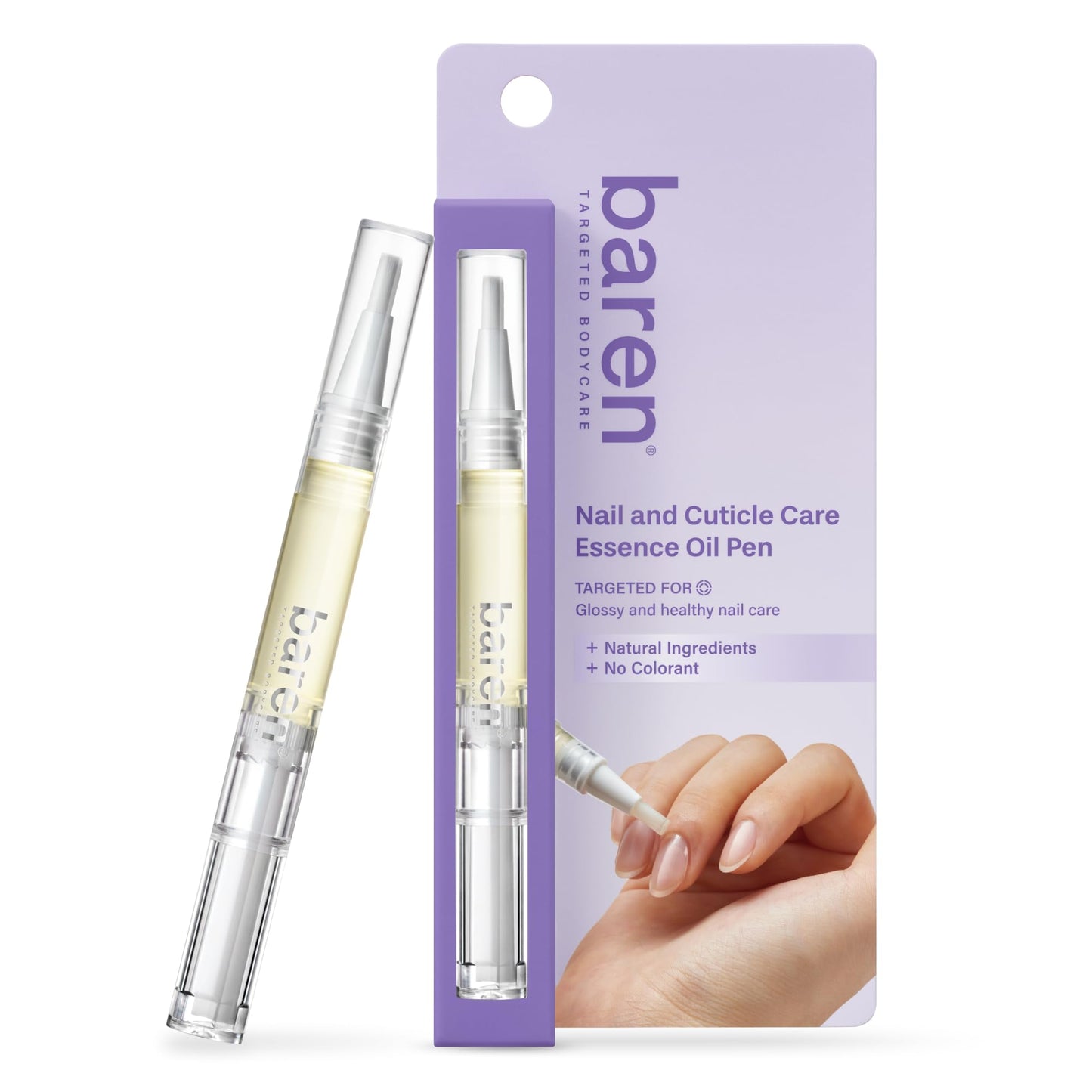Baren Nail & Cuticle Oil Pen — 7 Nourishing Oils with Jojoba, Almond Oil & Vitamin E | Cuticle Repair & Nail Strengthener | Hydrating Essence Pen | K-Beauty | Mess-Free Twist Applicator