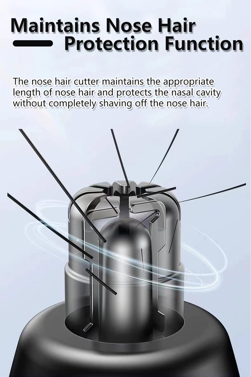 HILIYOT Nose Hair Trimmer, USB Rechargeable, Professional Painless Ear Hair Trimmer, for Men Women, Powerful Motor, Dual-Edge Blades for Smoother Cutting, Low Noise, Black