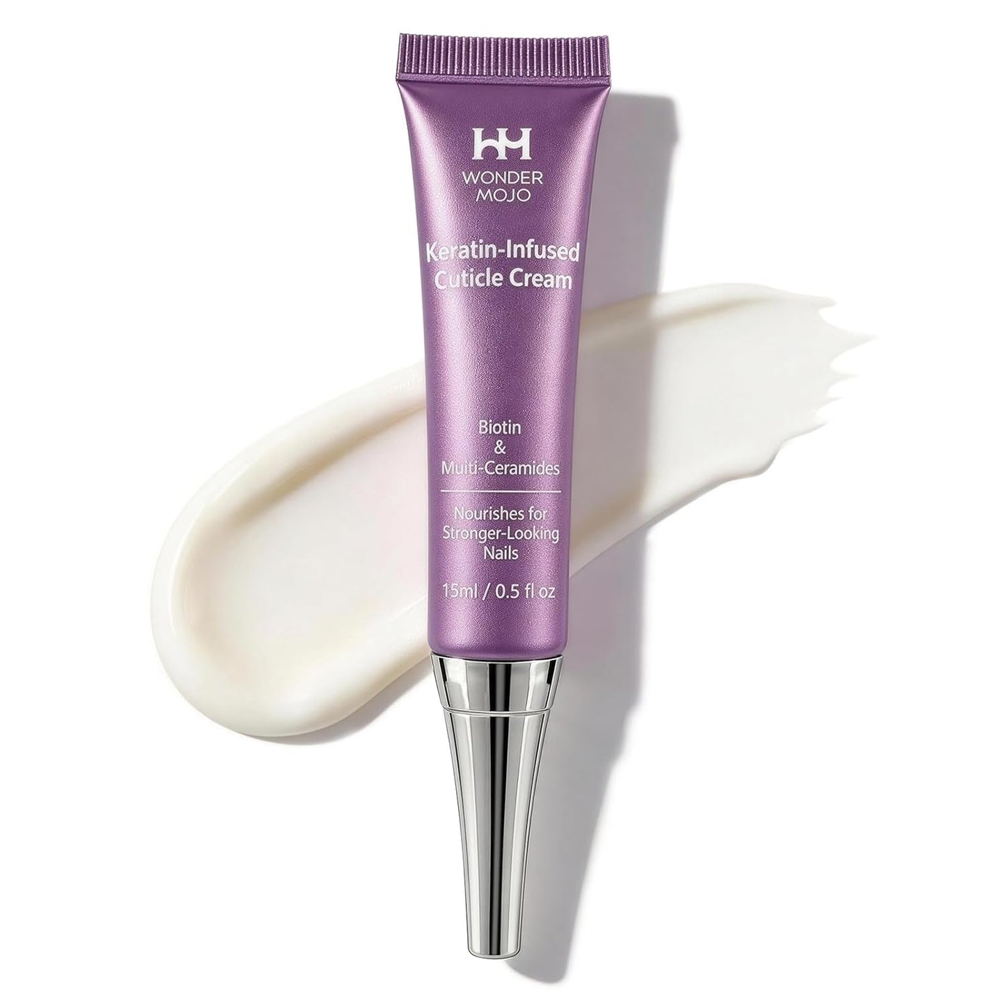 Nail & Cuticle Cream - Keratin, Biotin & Ceramides | Non-Greasy Moisturizer for Dry Cuticles, 0.5 Fl Oz