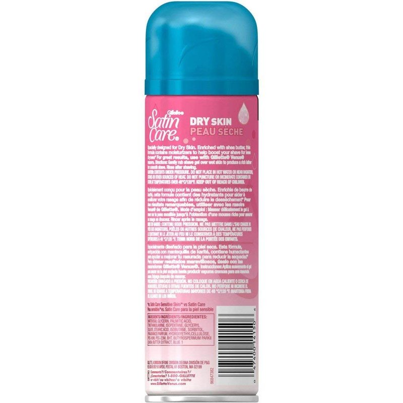 Gillette Satin Care Dry Skin Shave Gel, 7 Oz (Pack of 4)