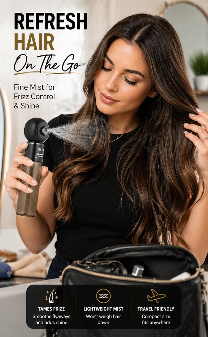 Stylecraft Studio High-Pressure Atomization Cordless Mini Nano Mister, USB-C Rechargeable for Barbers, Salon, Home Use