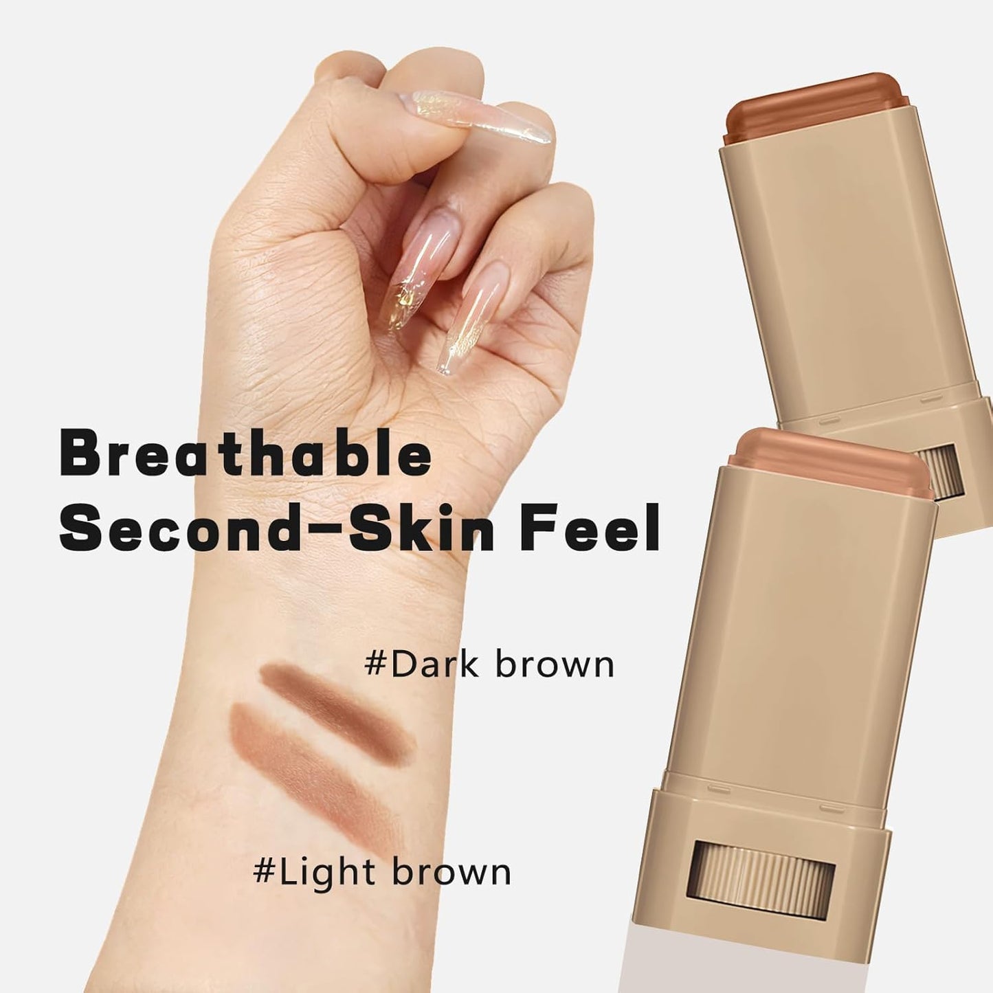 Foundation Stick - Serum-Boosted Tinted Moisturizer for Natural Finish | Longwear Contour Stick (#6 & #3)