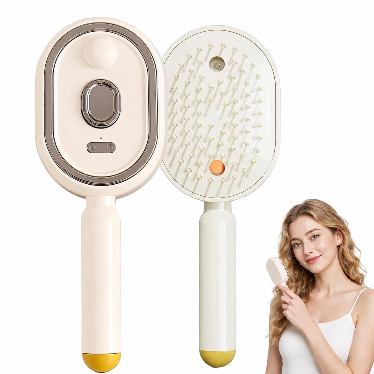Electric Spray Air Cushion Massage Comb, 2026 Upgrade Air Cushion Brush with Self-Cleaning, Anti-Tangle, Anti-Static for Frizzy Hair & Scalp Care (Purple)
