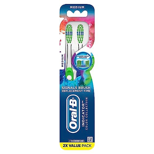 Oral-B Indicator Contour Clean Toothbrushes, Medium - 2 Pack
