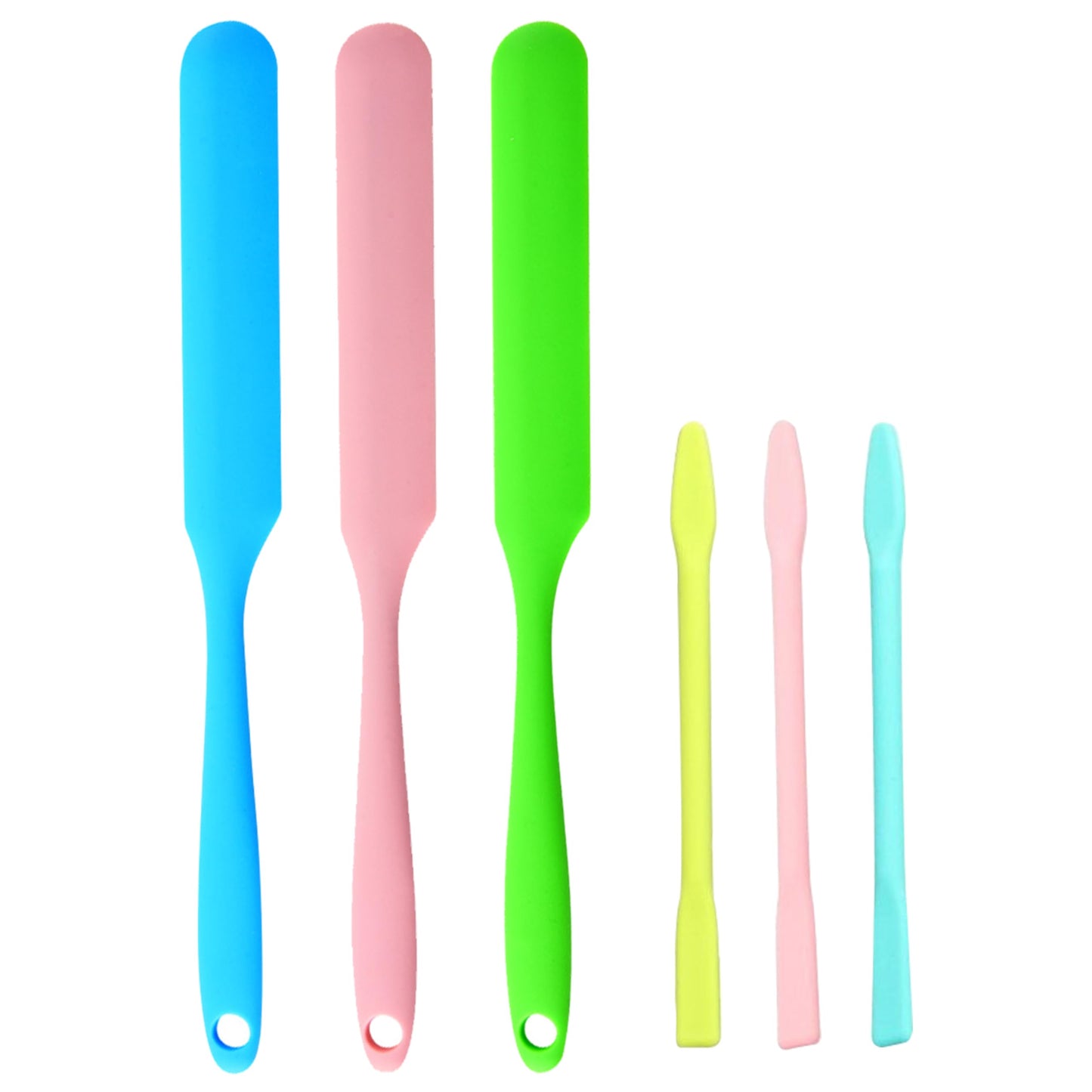 6PCS Non-Stick Wax Spatulas Set, Silicone Spatula Hair Removal Sticks Applicator Reusable Hard Wax Scraper,Eyebrow Wax Sticks For Home Salon Body Use (6PCS)