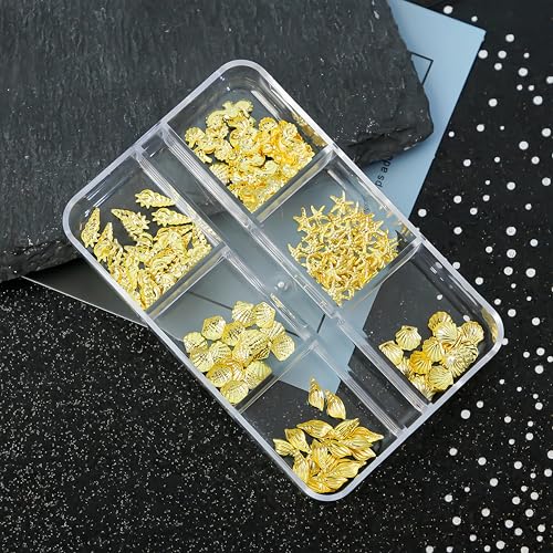 2 Boxes Marine Theme Nail Charms with Steel Studs & Rhinestones