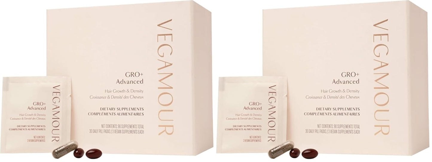 VEGAMOUR GRO+ Hair Growth Supplements - Advanced Density Formula for Thicker Hair
