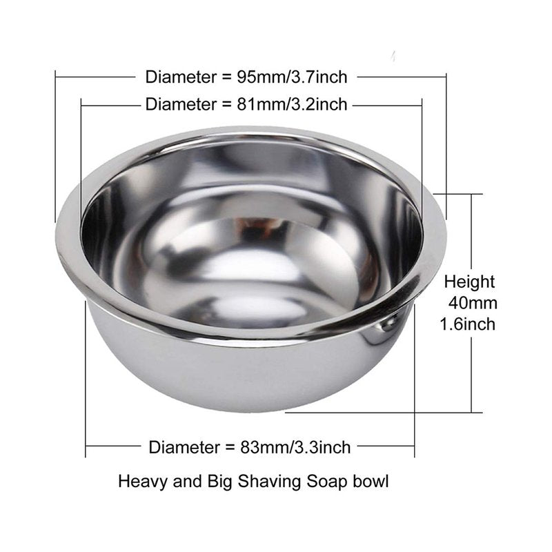 PerPro Deluxe Stainless Shave Razor Stand + Shaving Soap Bowl with Shaving Brush,Compatible with Gillette Fusion,Double Edge Safety Razor,Cartridge Razor