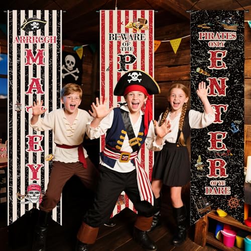 Pirate Party Banner Set - Nautical Decorations for Kids & Adults