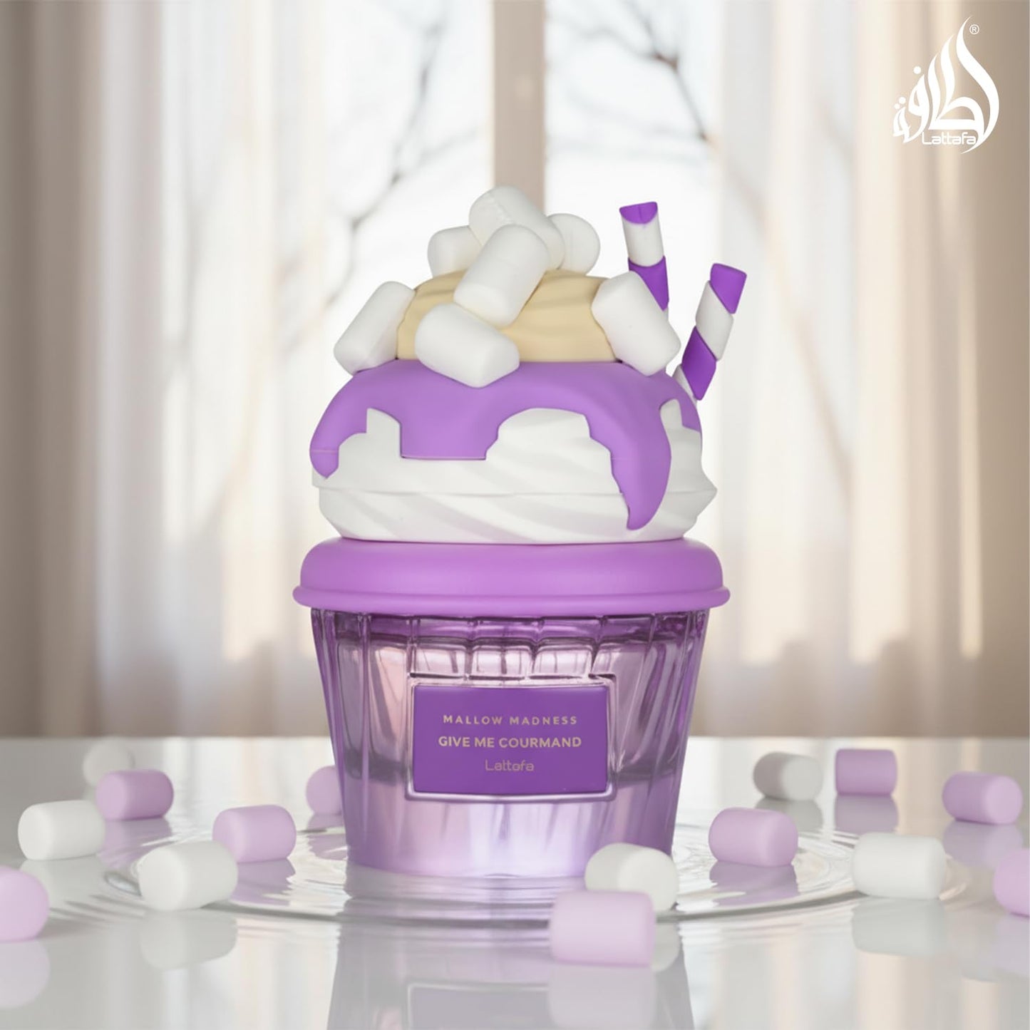 Lattafa Mallow Madness Eau de Parfum Give Me Gourmand Collection, Sweet Gourmand Fragrance, Marshmallow & Vanilla, Spray Form, 75ml, Long-lasting
