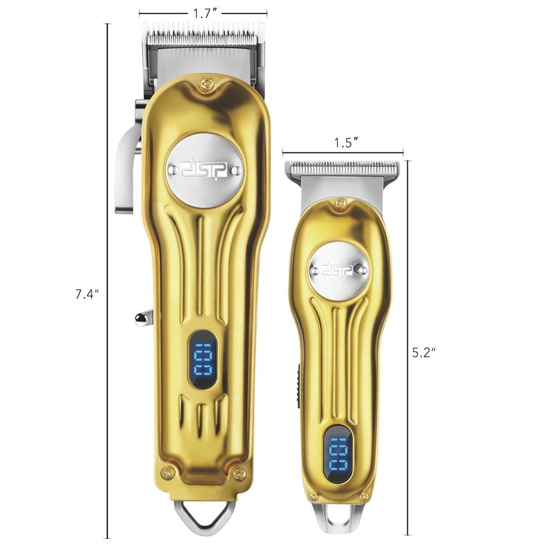 DSP Professional Hair Clipper for Men, Cordless Hair Cutting with LED Display, Barber Clipper USB Rechargeable, Gifts for Men (Gold)