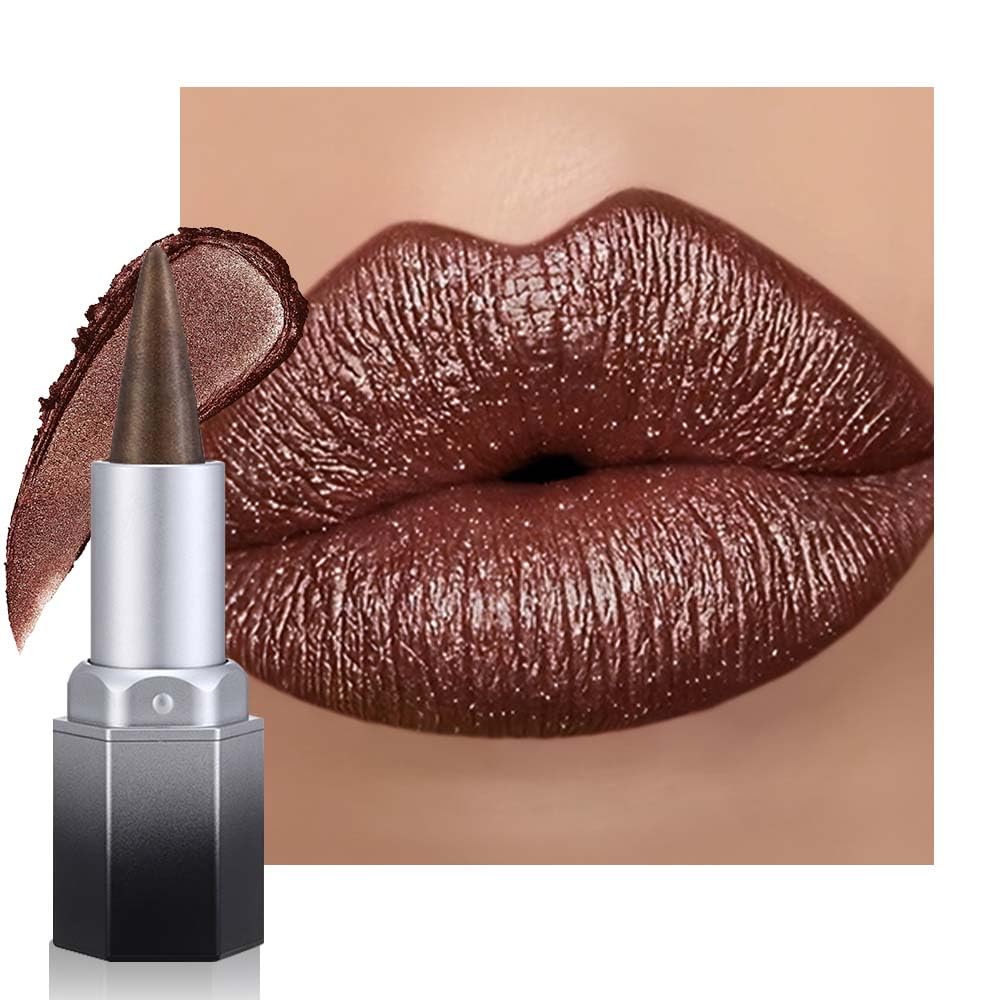 Nude Pink Shimmer Lipstick - Metallic Moisturizing Glow & Plumping Formula | Long-Lasting Waterproof (01#Nude Pink)