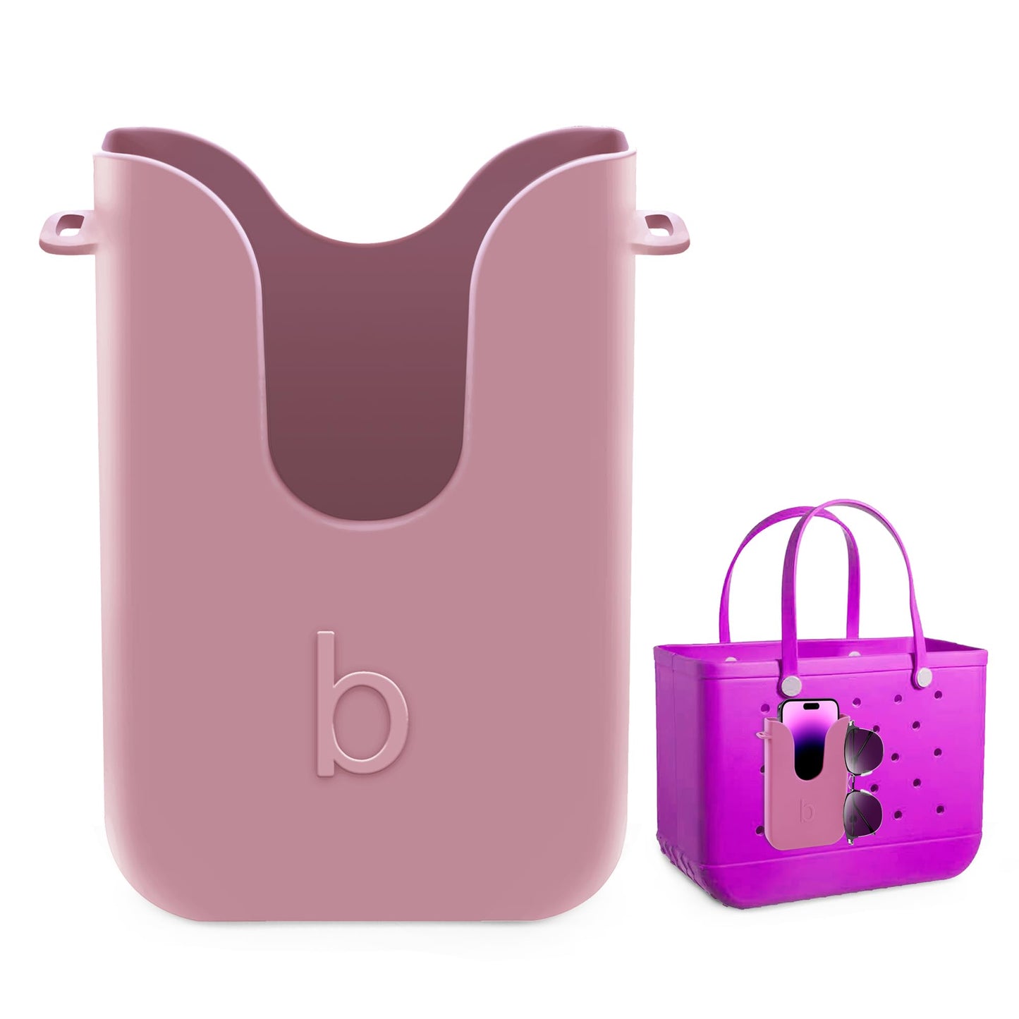 Silicone Phone Holder for Bogg Bags, Compatible Phone Case Attachment, Beach Tote Bag Accessory – Ideal Holder for Bogg & Similar Beach Bags (Blushing)