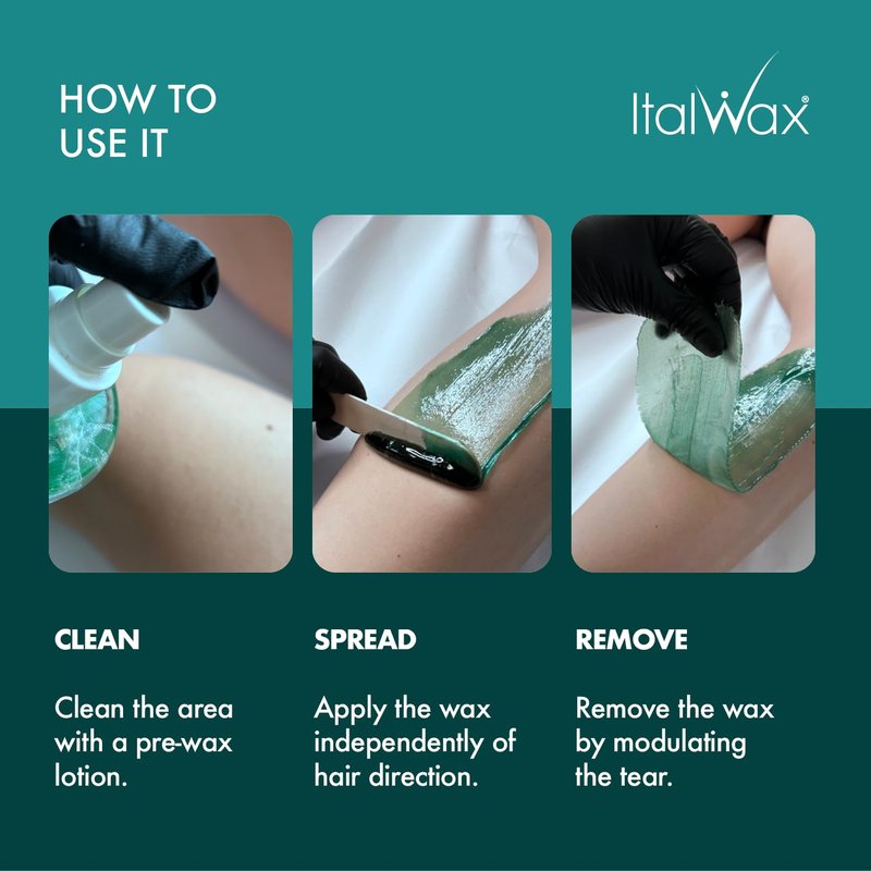 Italwax Classic Line Azulene Hard Wax Beads 1.1 lb (500 g) – Fast Setting Stripless Wax for Coarse Hair & Professional Use – Made in Italy