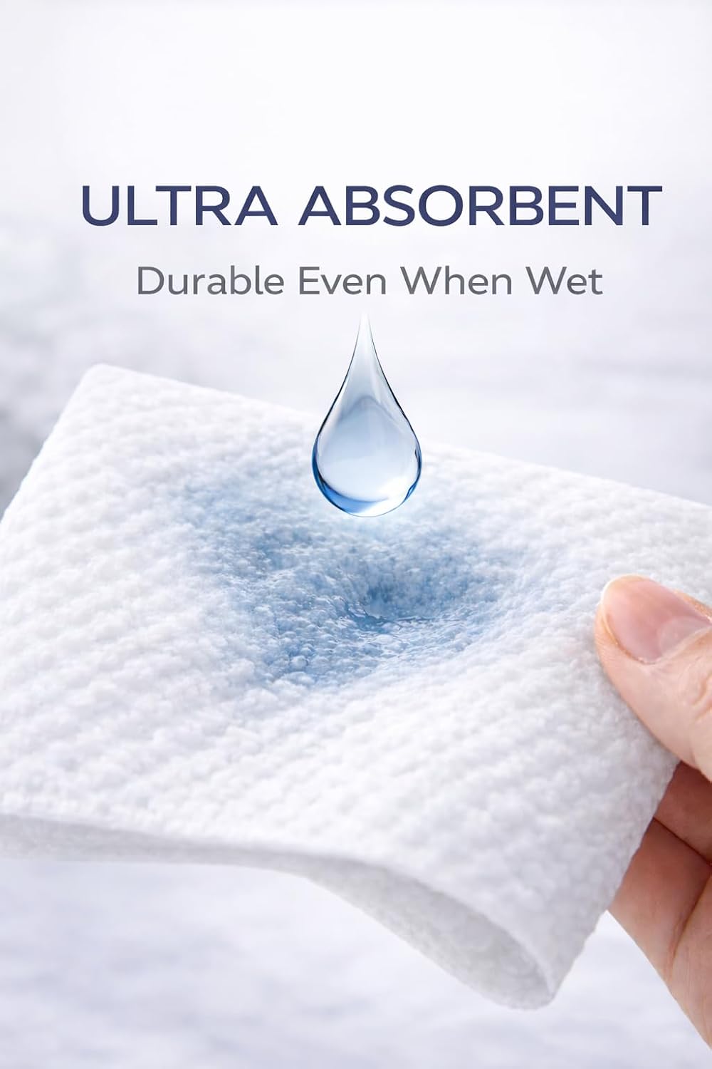 Disposable Face Towels - Ultra Soft Plant-Based Facial Towels for Makeup Removal | XL 50 Count, 10 x 12 Inch