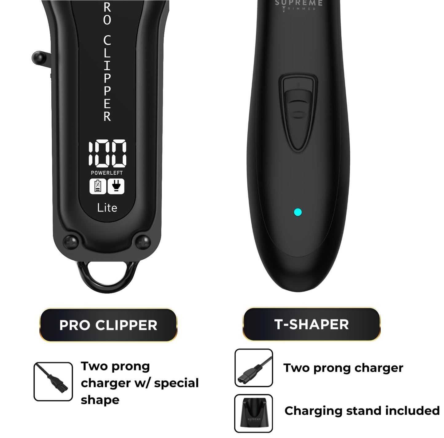 Supreme Trimmer Pro Clipper All Metal w/Fade Blade | 300 Min Run Time Professional Clipper Set, Cordless Beard Trimmer | STC5030 Red