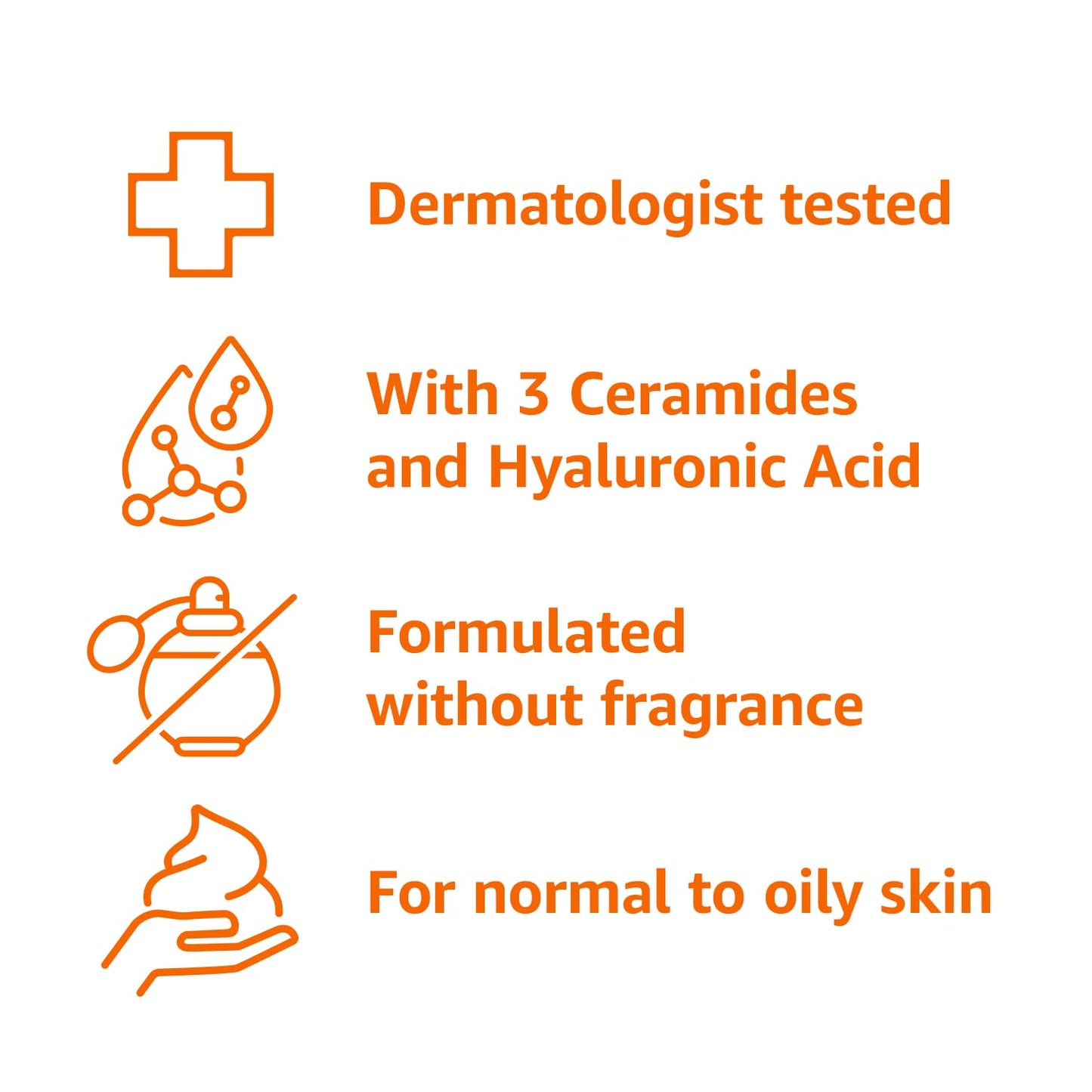 Foaming Facial Cleanser with Ceramides & Hyaluronic Acid - Gentle Daily Face Wash, 12 fl oz | Non-Comedogenic, Fragrance-Free