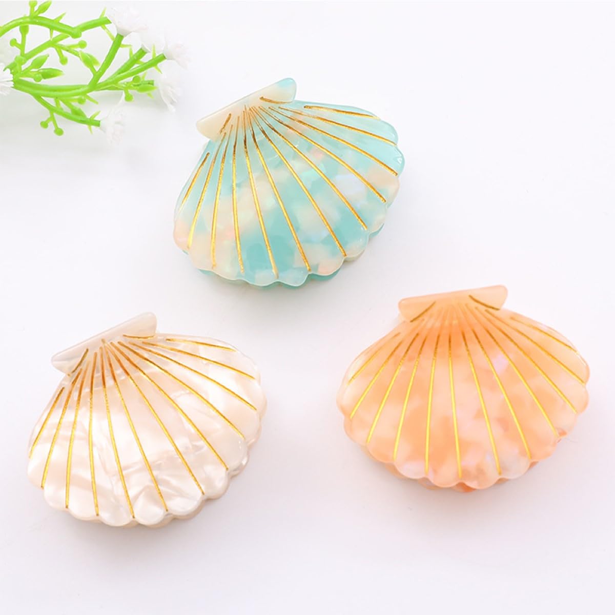 Shell Claw Clip - Acetate Hair Clips for Women | Small Blue Hair Accessory