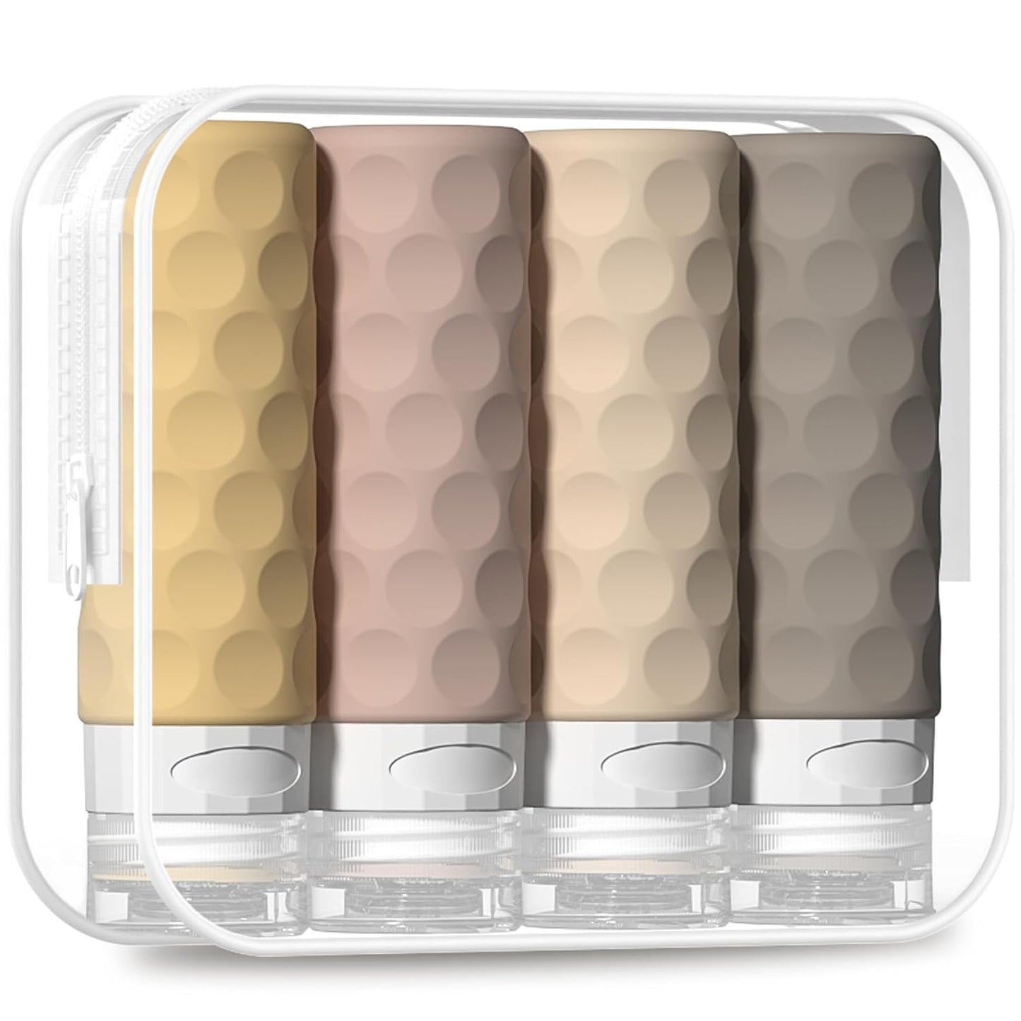Travel Bottles for Toiletries - 4PCS TSA Approved 3oz Silicone Containers | BPA Free, Leak Proof, Refillable