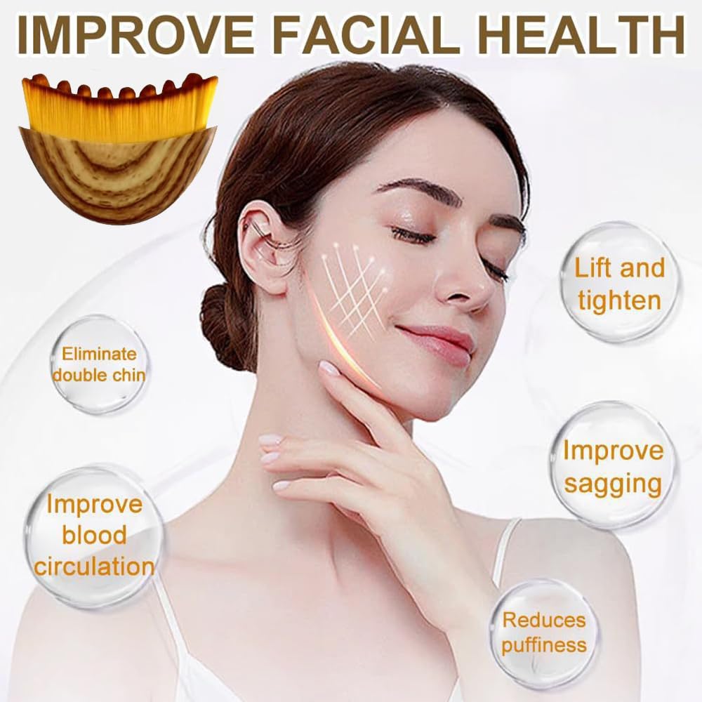 Lymphatic Contour Face Brush, Super Soft Facial Contour Sculpting Brush Manual Lymphatic Drainage Massager Anti-Puffiness Ergonomic Facial Cleansing Brush