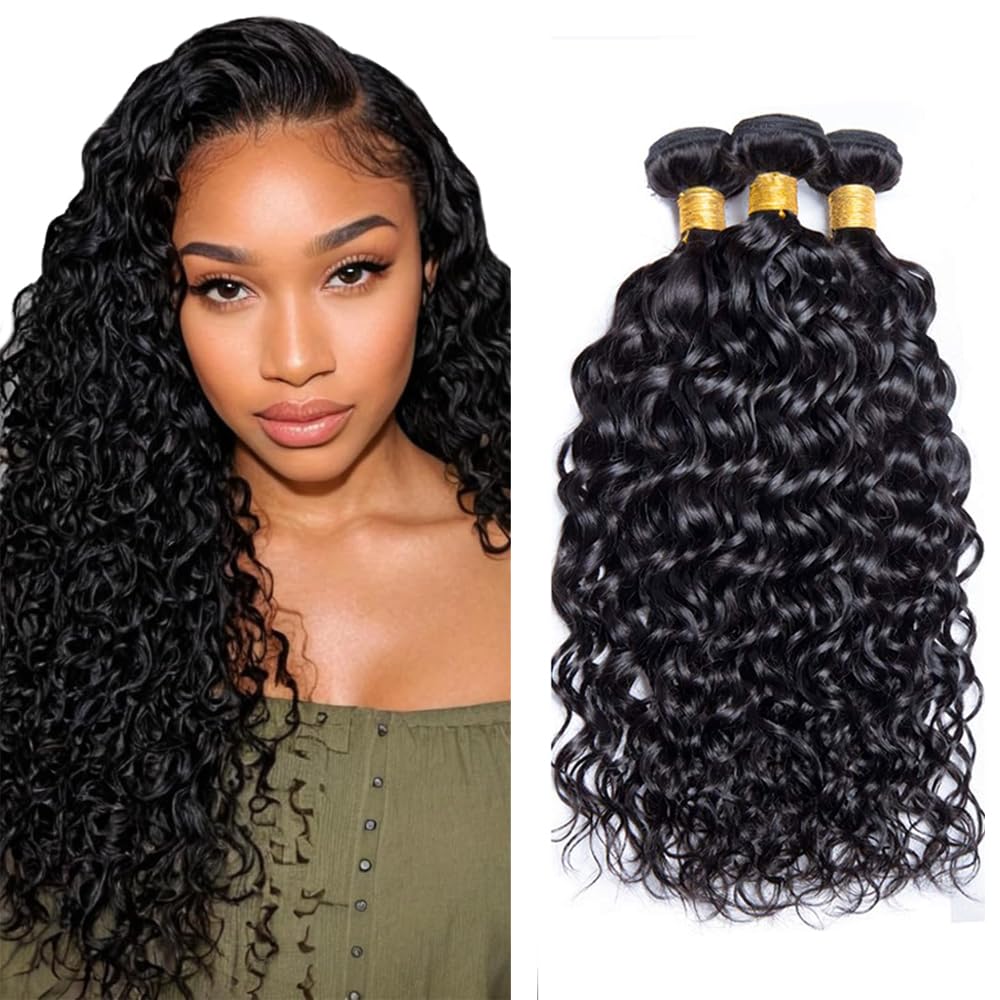 Body Wave Human Hair Bundles 8A Grade Brazilian Unprocessed Virgin Human Hair 3 Bundles 12 14 16 Inch Double Weft Body Wave Bundles Remyu Hair Extensions Natural Black Color