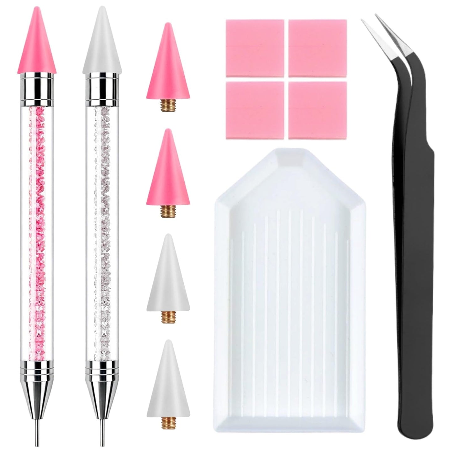 Rhinestone Picker Tool, 2 Pack Rhinestone Pen Bedazzling Pen with Tray