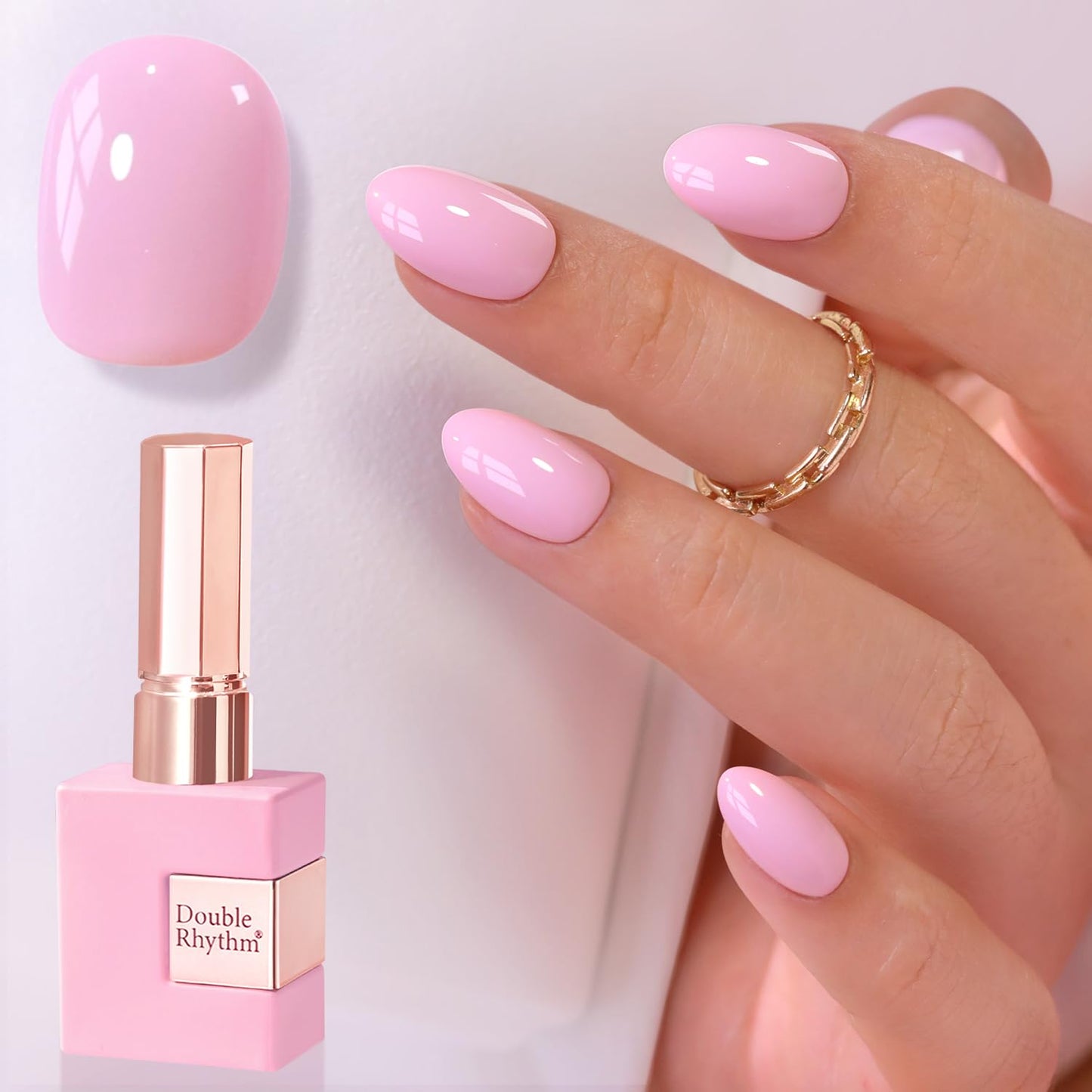 Gel Nail Polish - Translucent Light Milky Pastel for DIY Manicure | 0.5 Oz Rose Pink