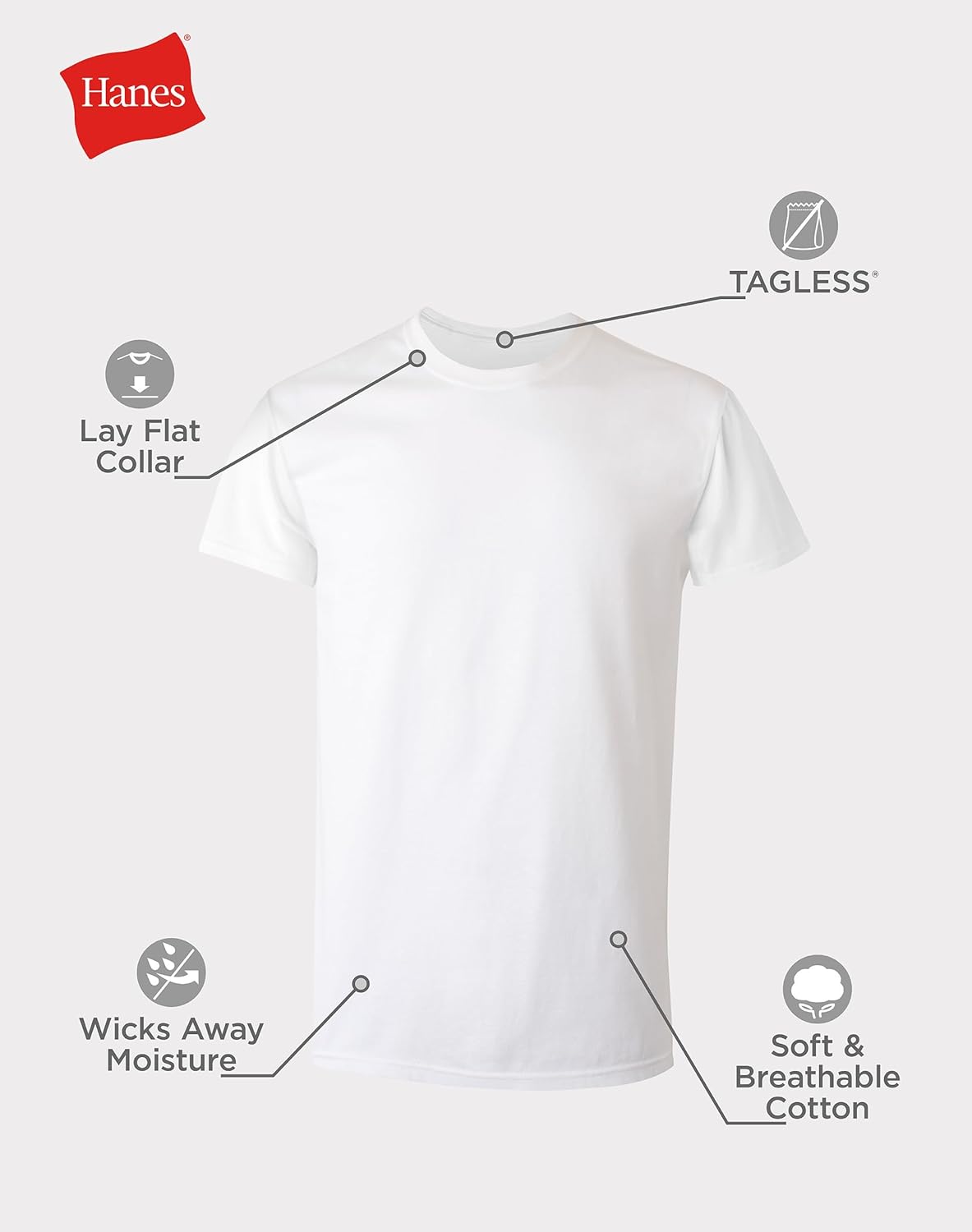Hanes Men's Cotton Undershirts - Stay-Tucked, Soft Fabric | White/Black Multipack
