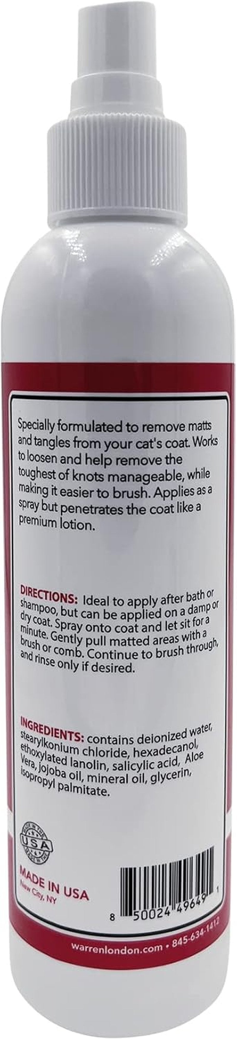 Cat Detangler Spray - Unscented Formula for Easy Grooming | 8 oz