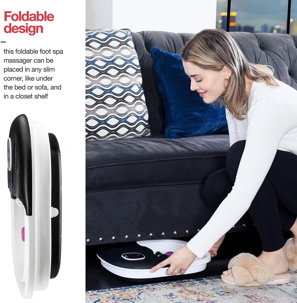 Medical King Foot Spa - Heated Massage with Jets & Remote Control | Collapsible Design with Pumice Stone