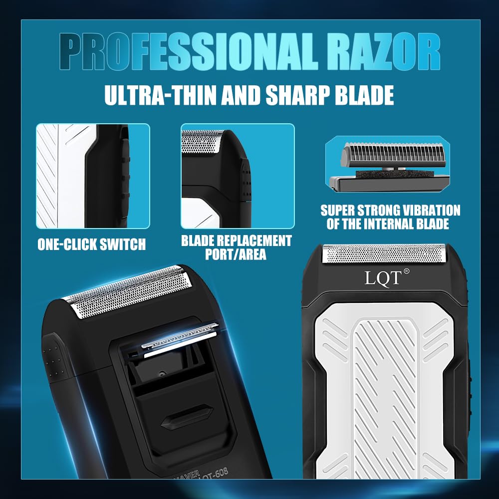 LQT Professional Hair Clippers for Men, Cordless 3-in-1 Hair & Beard Trimmer Set, Adjustable Lever, Waterproof, Long Lasting Battery, Gift for Dad, Husband, Christmas, Birthday