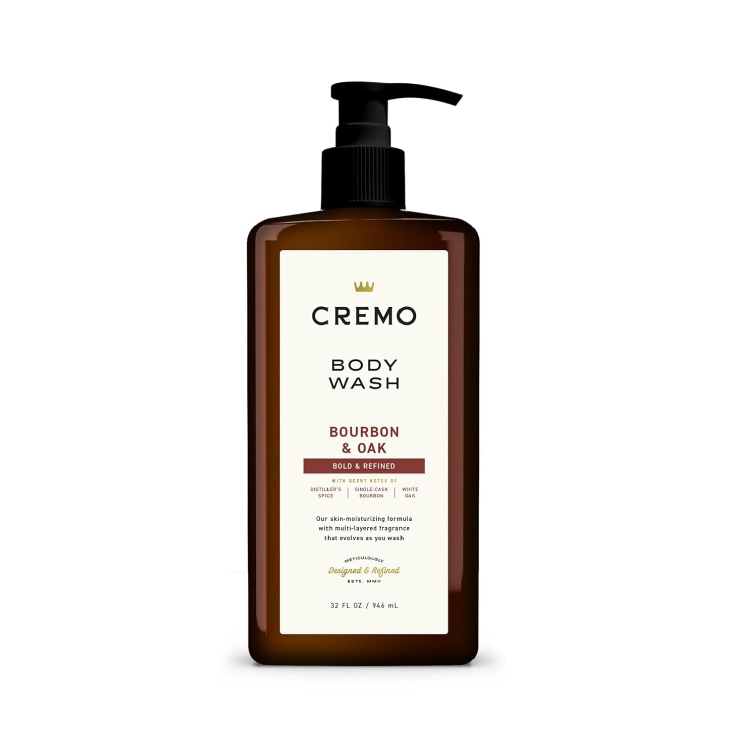 Cremo Golden Amber Body Wash for Men - Rich Lather, 32 Fl Oz