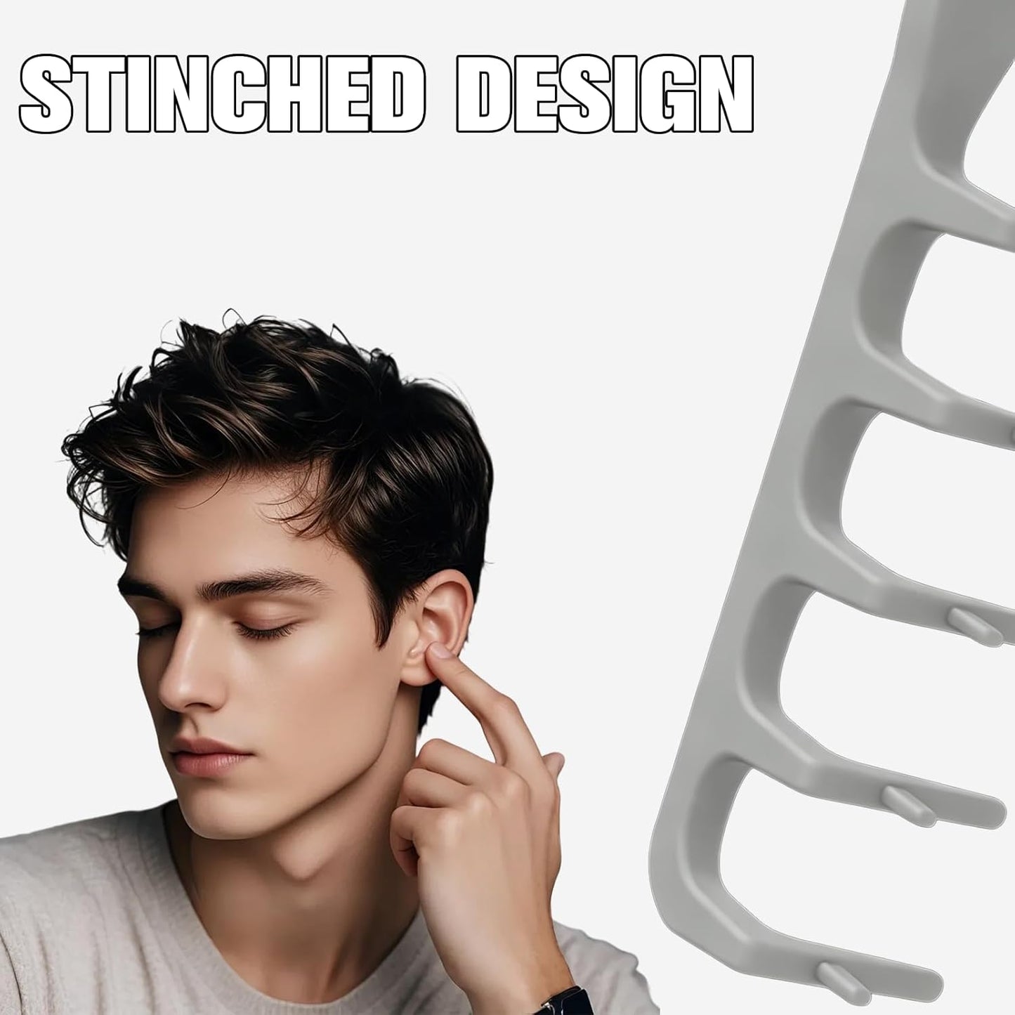 Volumizing Wide-Tooth Hair Styling Comb - Fluffy Fringe Parting Brush for All Hair Types | Grey