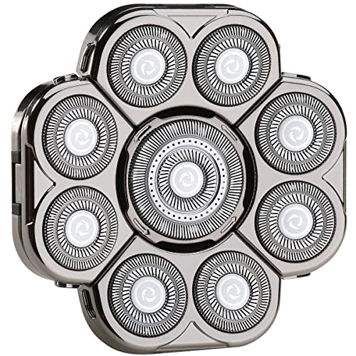 FOXSONIC 9 Silver Blades Replacement Heads for Head Shavers
