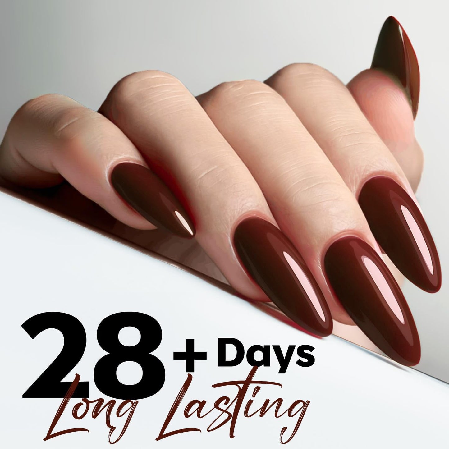modelones Gel Nail Polish Red Burgundy Nail Dark Red Brown Gel Nail Polish Soak Off Nail Art Manicure 15 ML