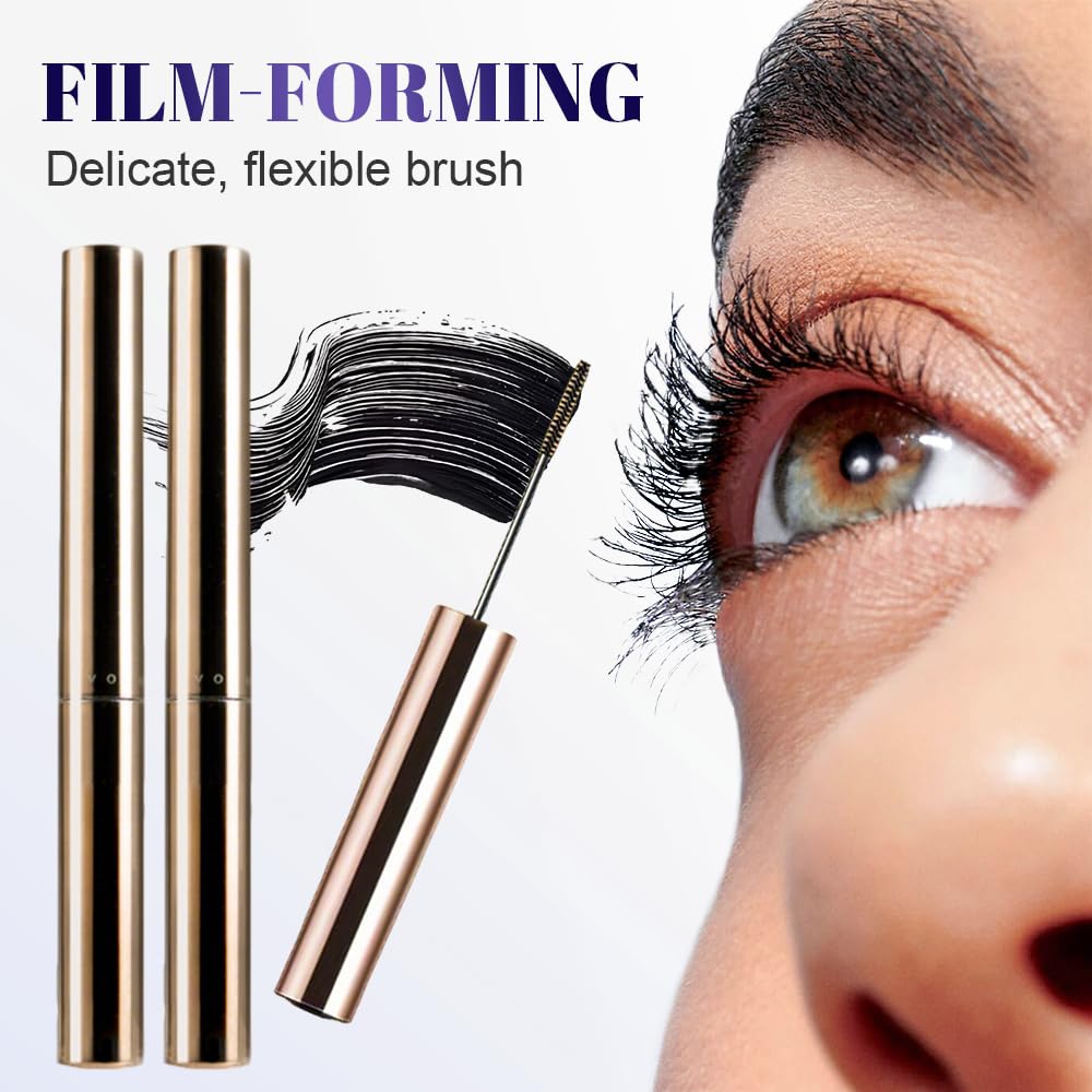 Lengthening Waterproof Mascara - Ultra-Fine Quick-Dry Formula for Short Lashes | Volumizing 3D Curling Black Mascara