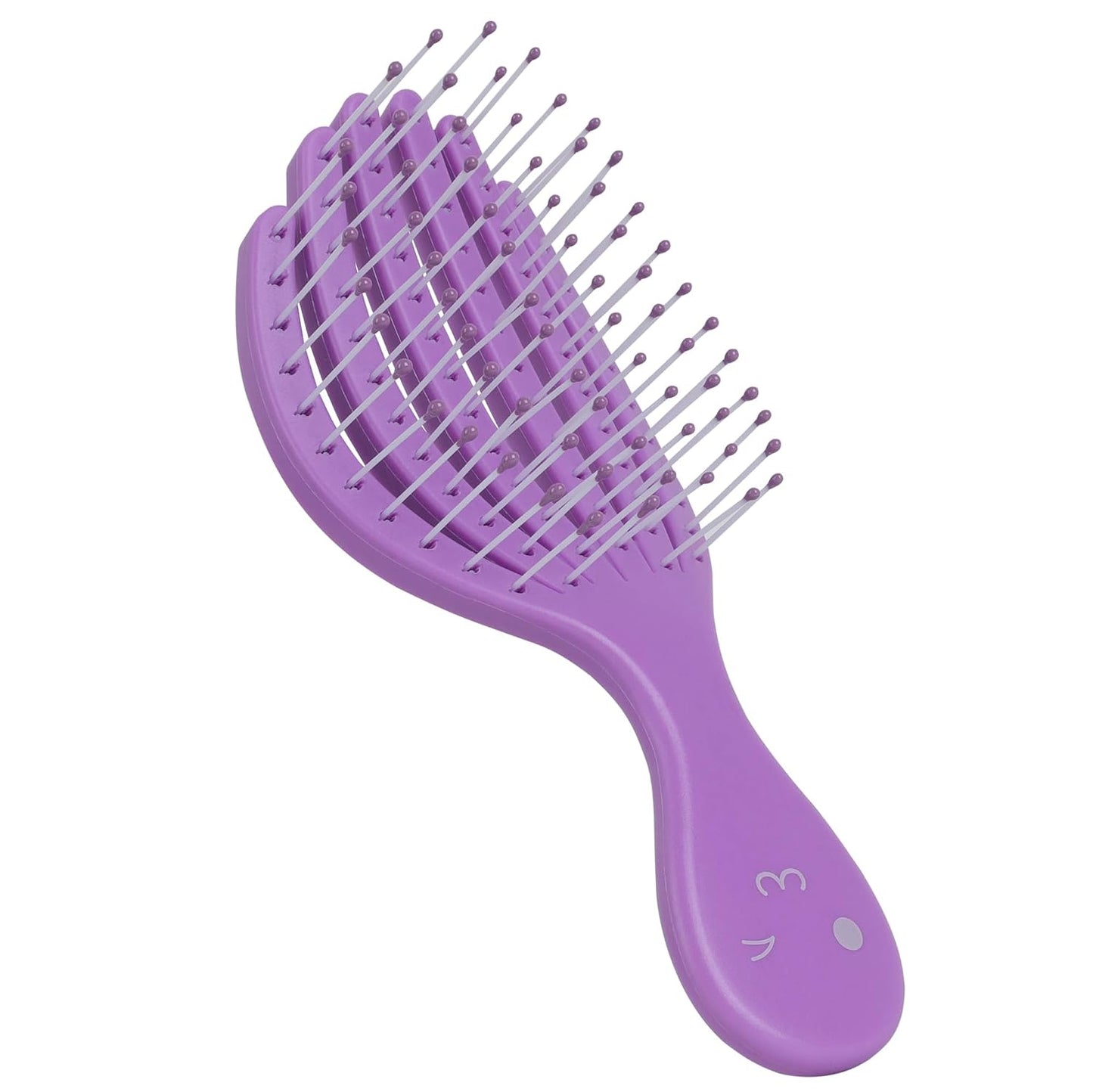 Mini Detangling Hairbrush - Colorful Octopus Design for Effortless Wet & Dry Hair - Small Purple Hairbrush