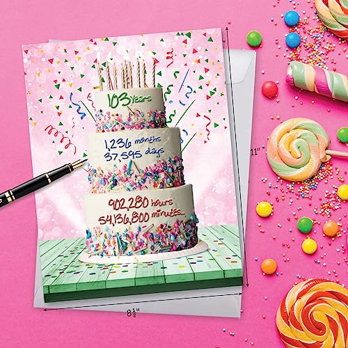 Jumbo Funny 103rd Birthday Card with Envelope - NobleWorks