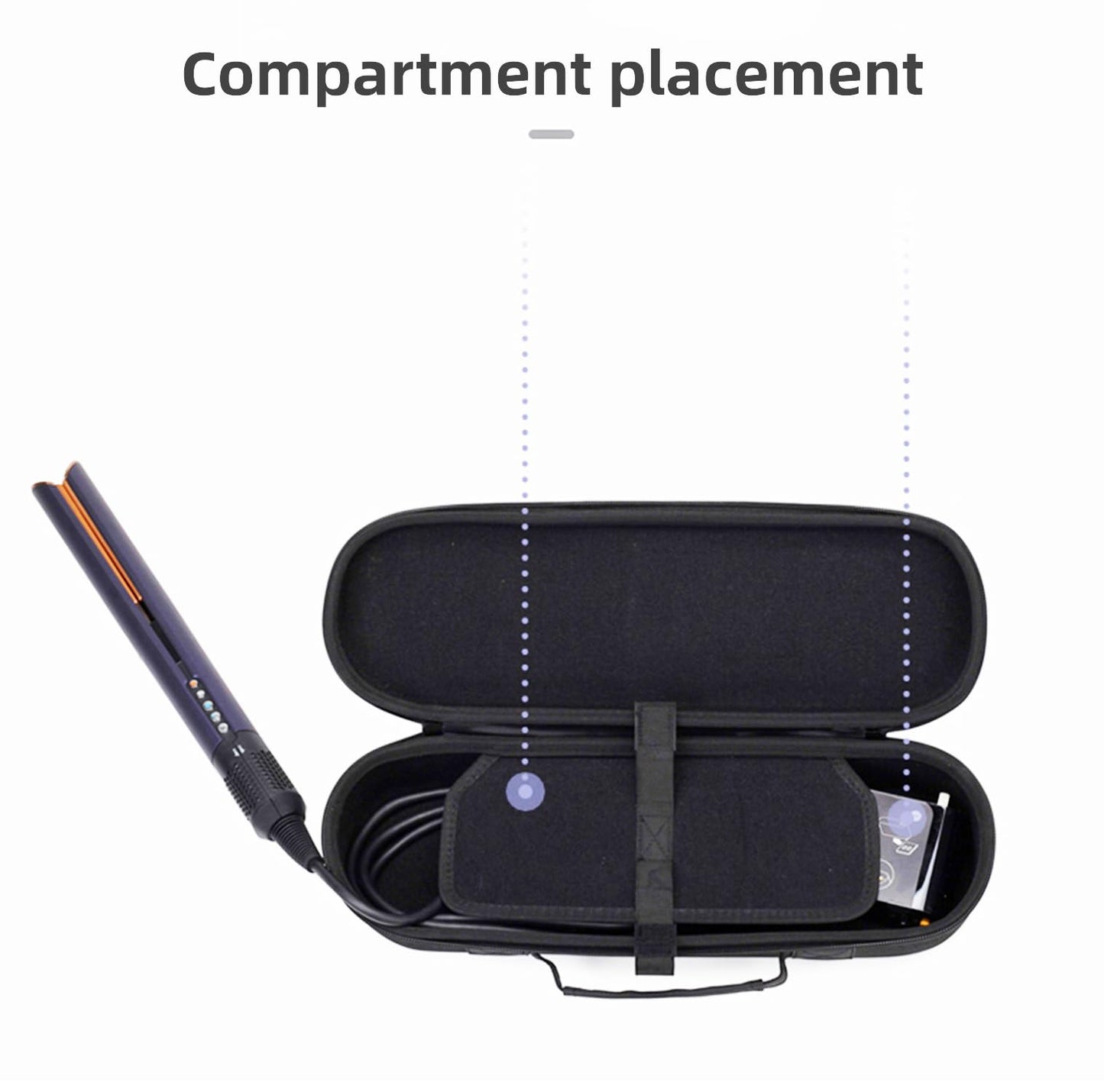 BUBM Travel Case for Airstrait Straightener/Corrale Styler Straightener,Airstrait HT01 Accessories Tools Hard Case, Waterproof Storage Bag - Black