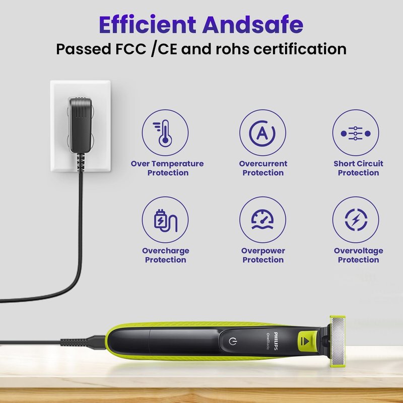 Xxszhy 4.3V Charger Fit for Philips Norelco One Blade Old Model A00390 QP2520 QP2521 QP2522 QP2515 MG5700 MG3740 MG3720 QG3330 Electric Shaver for Phillips OneBlade Replacement Adapter Power Cord